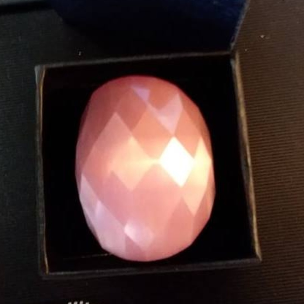 New Pink Cats Eye Size 10 Stainless steel ring